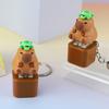 Cartoon Capybara Keyboard Fidget Keychain with Sound Light Stress Relief Kids Adults Electric Capybara Keycap Clicking Sensory Toy