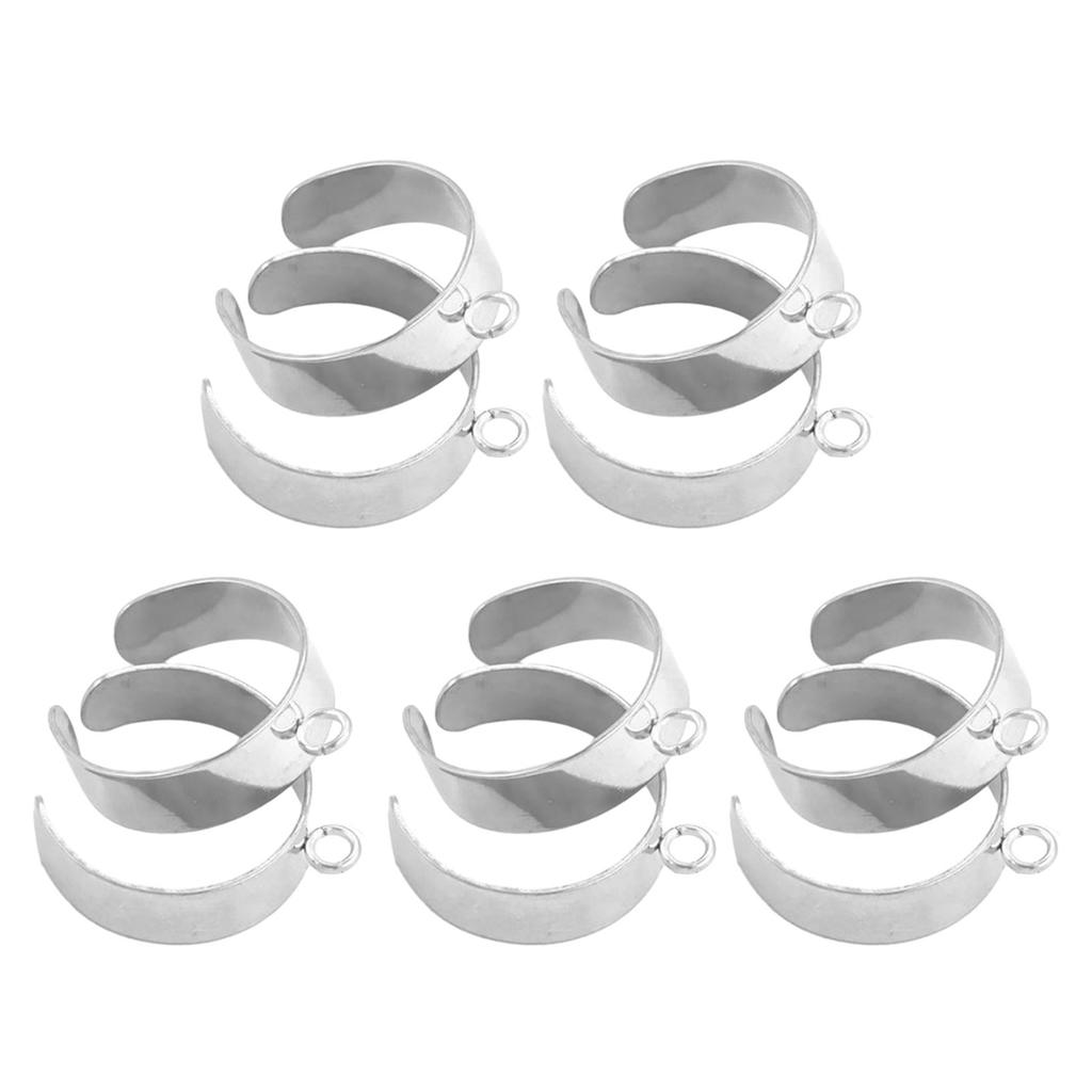 10 шт. Основы колец из нержавеющей стали Открытые регулируемые кольца для пальцев Заготовки для изготовления украшений своими руками для мастеров Подарок ручной работы