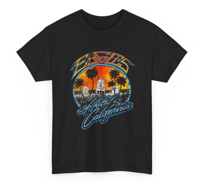 Vintage 80s Hotel California Y2k Eagles T-T-Shirt Rock Band T-T-Shirt