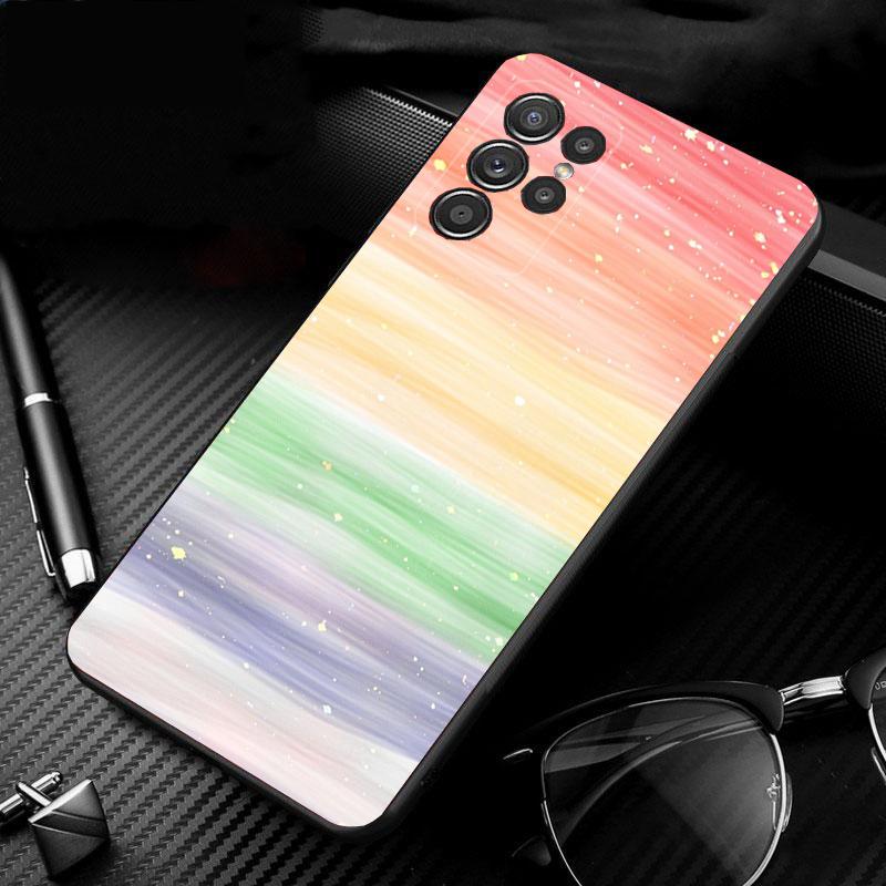 Phone Case For Samsung Galaxy S25 S24 S23 S22 S21 Ultra S24 S23 S22 S21 S25 Plus S24 S25 FE Rainbow clouds