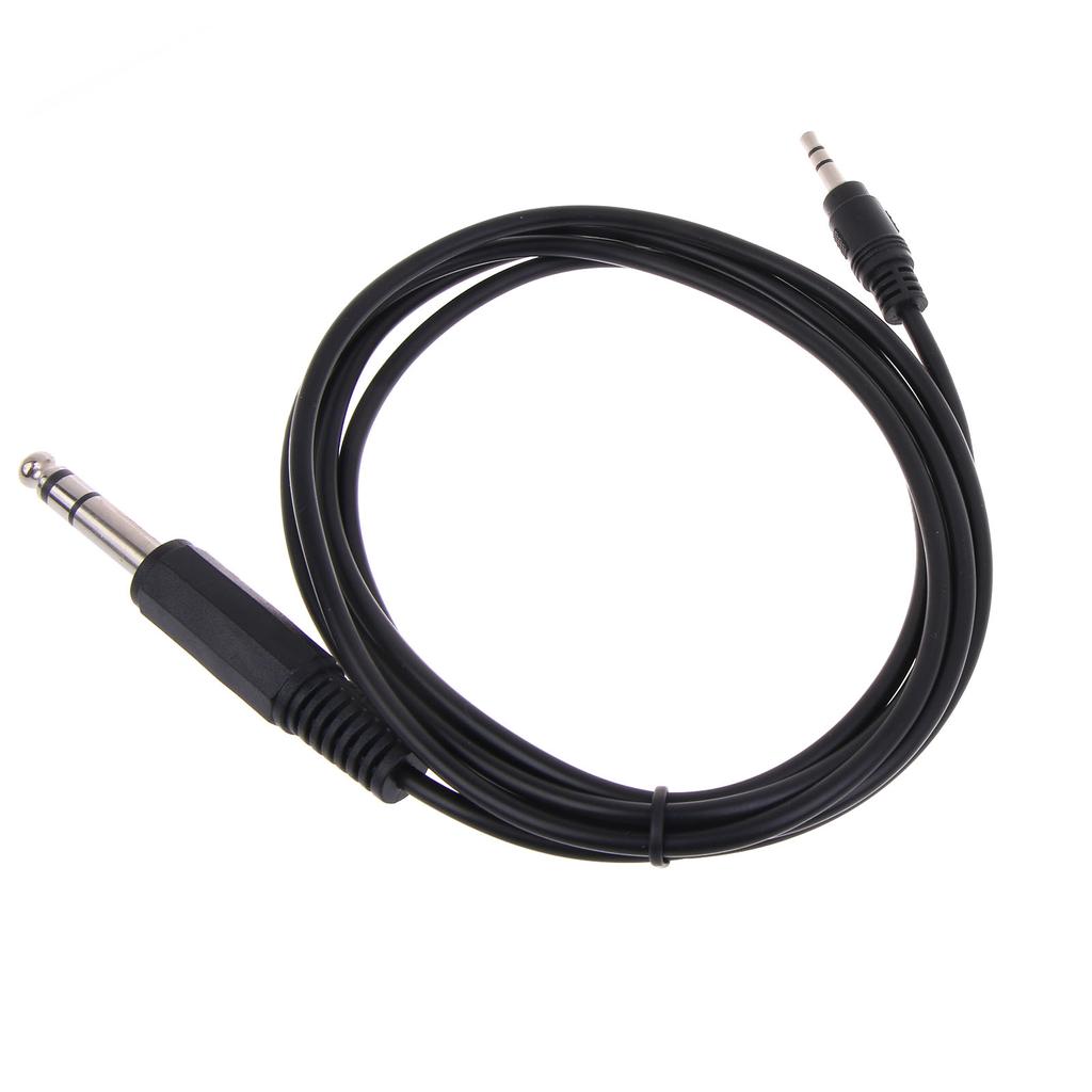 6.35mm TRS Stereo Male to 3.5mm Male Plug Aux Cable Cord 1.8m 1/4" to 1/8" Connection Cord for Power Amplifier Equalizer
