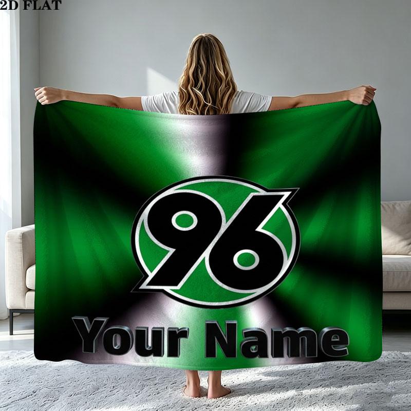 1PC Hannover 96 Custom Name Patterned Flannel Blanket Suitable For All Seasons for Home Decor Warmth and Comfort Gifts Holiday Present