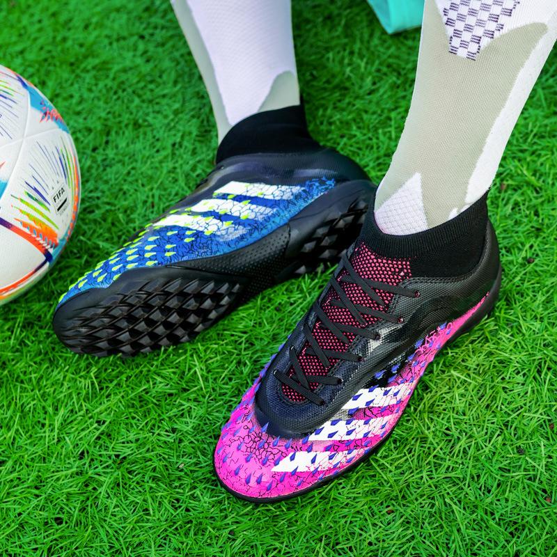 X23-2 High Top Soccer Cleats Men Women Kids Ag Long Studs Tf Broken Studs Artificial Grass Training Shoes Plus Size