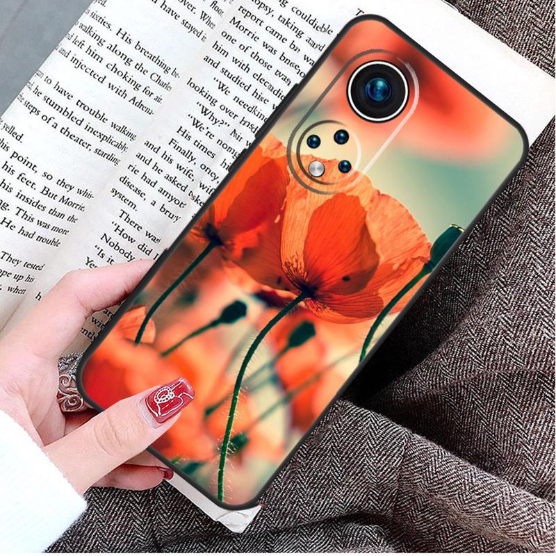 Красный Цветок Мака Чехол Для Honor Magic 8 6 7 Lite Honor 400 200 Pro 50 70 90 X8c X8b X9a X9c X9b X9d Win Чехол