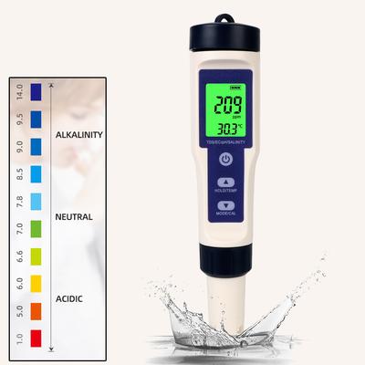 Детектор качества воды 5 в 1 PH/TDS/EC/SALT/TEMP Температура Водородный измеритель чистоты Измерительный прибор для аквариумной гидропоники