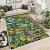 Forest Landscape Painting Area Rug,Flowers Moon Low Pile Machine Washable Rugs Mat for Living Room Bedroom 3D Print Decor Carpet