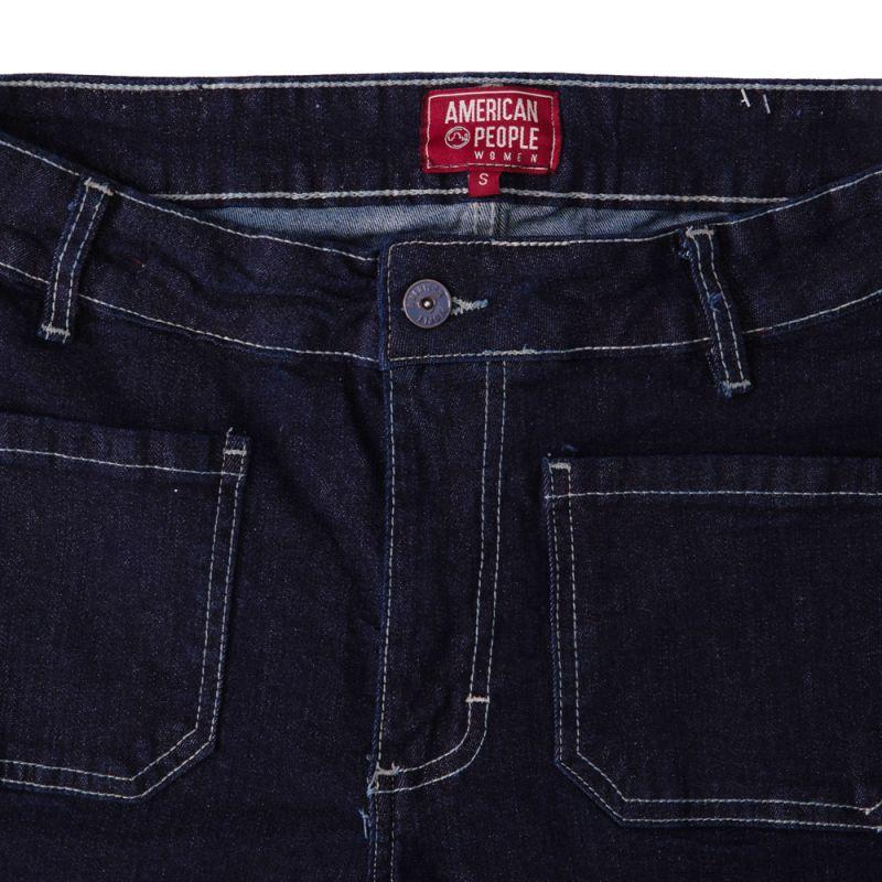 Santana Denim Cotton Jeans with White Stitching for Women AMERICAN PEOPLE