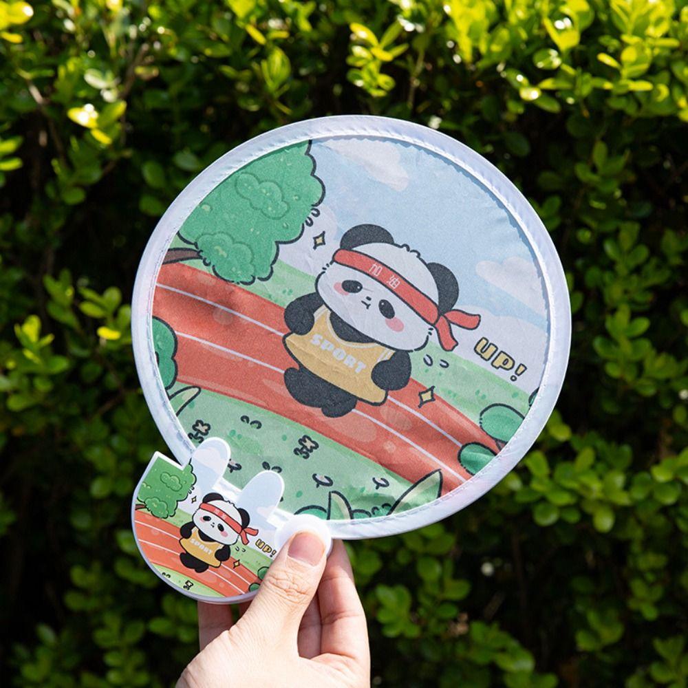 Round Handheld Fan Portable Foldable Fan Creative Collapsible Pocket Fan Kid