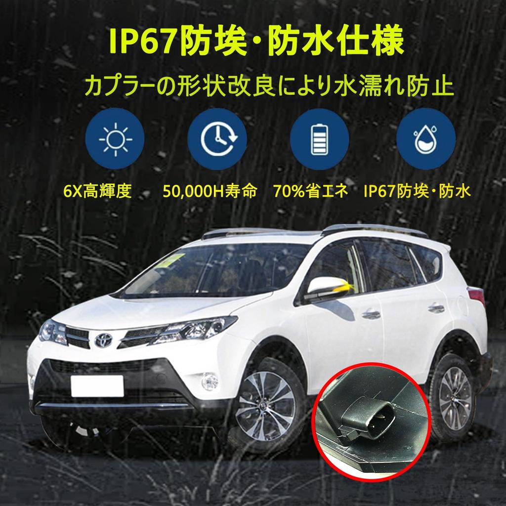 Sequential door mirror turn signals for Toyota Switchable between full flashing and LED flowing turn signals with sequential Product MXCJUP vehicles