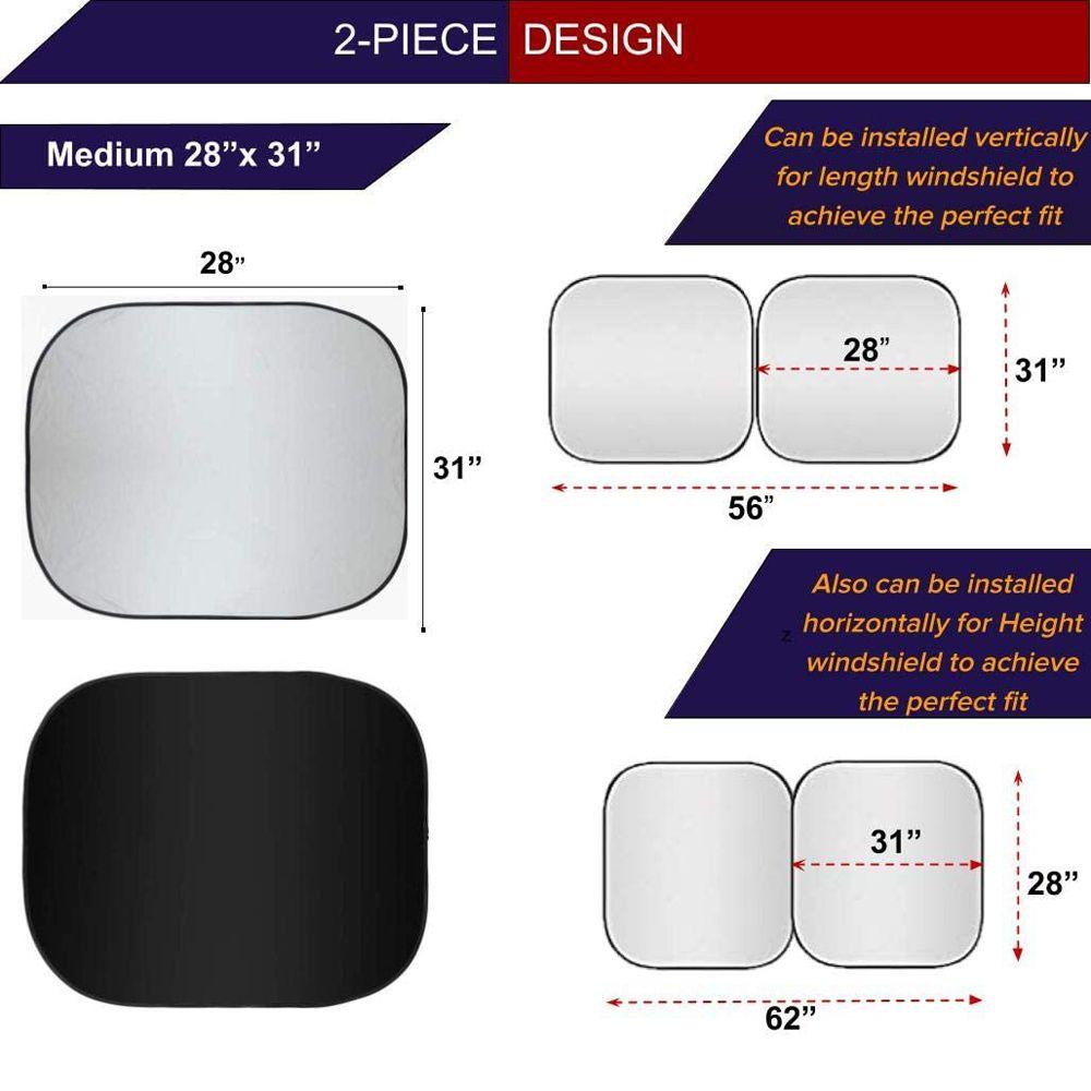 Foldable Fabric Blocks Car Sun Shade Reflective Fabric Silver Reflective Windshield Sun Shade