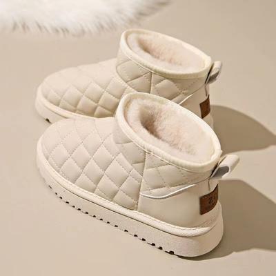 Новые зимние женские сапоги, флисовые утепленные нескользящие женские ботинки, водонепроницаемые теплые хлопковые ботинки