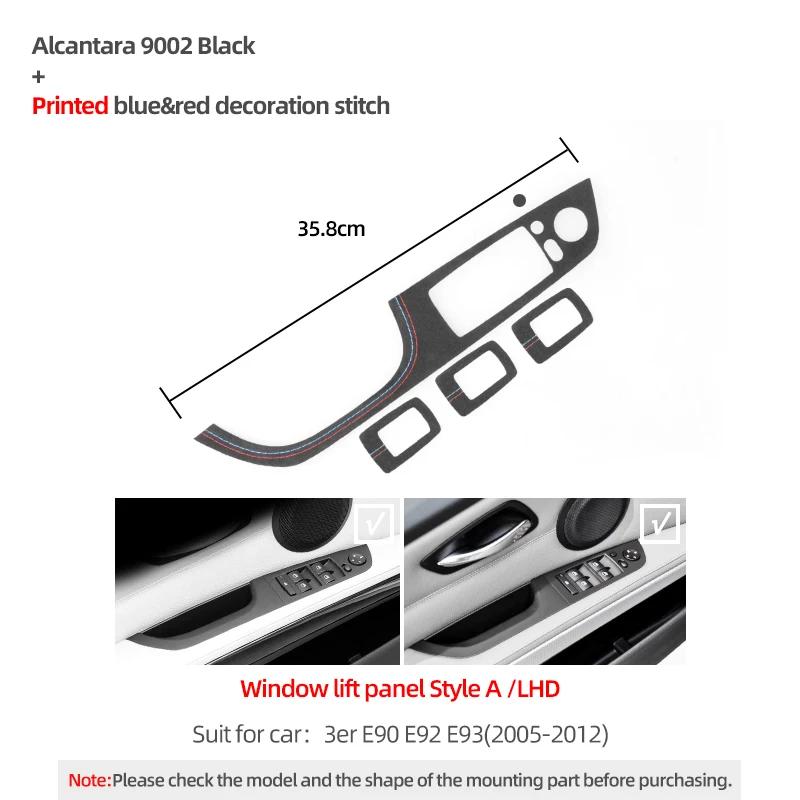 Betterhumz Car Door Armrest Window Switch Panel Sticker Trim for BMW E90 E91 E92 E93 325 2005-2012 Made of Alcantara Accessories