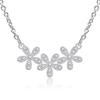 New Product S925 Pure Silver Full Diamond Three-flower Necklace, Super Dazzling And Light Luxury Pendant
