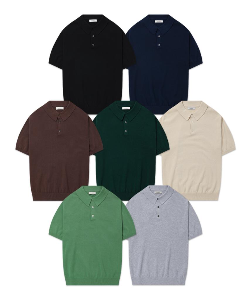 MANNERGRAM Pure Cotton 100% Collared Knit_Green Label - 7 Colors (Type A)
