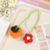 New Cute Handmade Flower Knitted Pendant Strawberry Crocheted Car Decoration Rearview Pendant Bag Key Mirror Ornaments Girl Gift