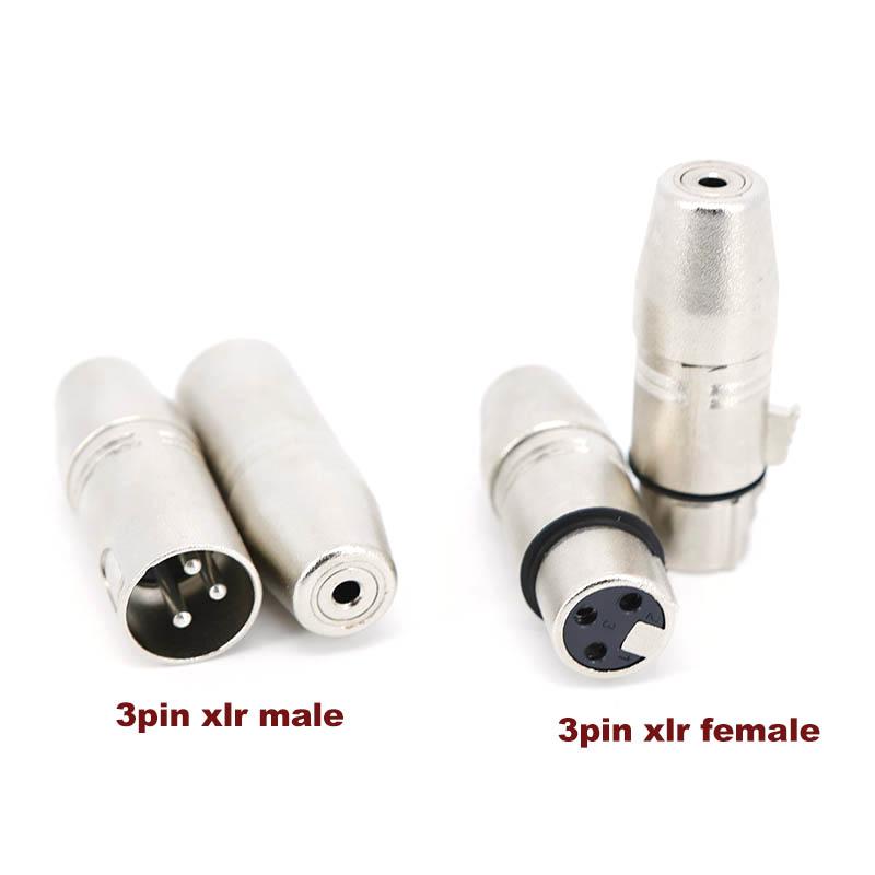 3 Pin xlr male Female Jack to 3.5mm Female & Male 1/8" TRS Mini Female Stereo Microphone Audio Adapter Converter Connector