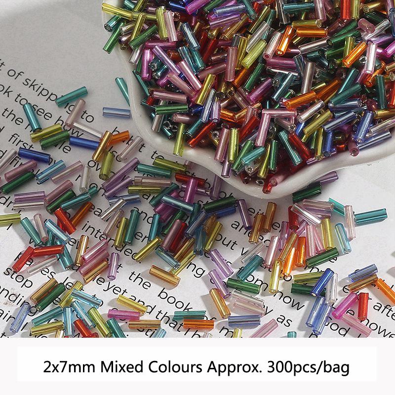 2 3 4mm Glass Filled Silver Mixed Color Rice Beads Handmade Diy Ring Earrings Bracelet Tassel Loose Beads Jewelry Materials Beads for Jewelry Making