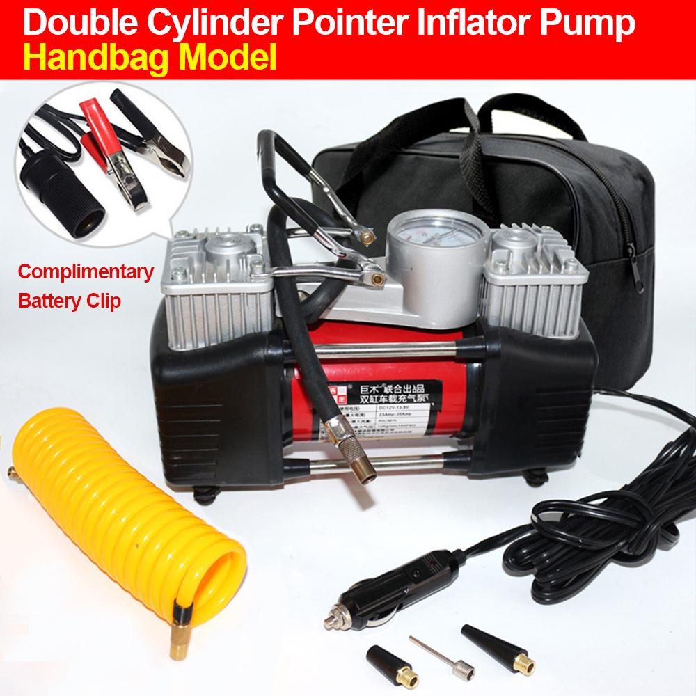 12V Двухцилиндровый Автомобильный Воздушный Насос Многофункциональный Портативный Цифровой Дисплей Высокомощный Электрический Насос для Накачки Шин Автомобиля
