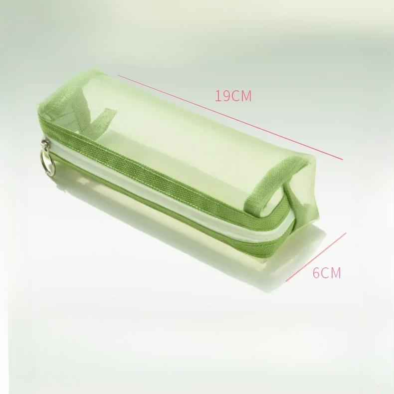 Женская портативная косметичка корейская свежая цветная прозрачная сумка для карандашей детская сумка на молнии для ручек канцелярский органайзер школьные принадлежности