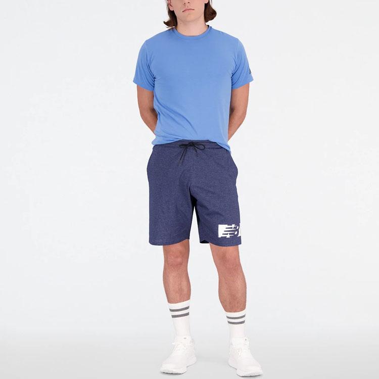New Balance RW Tech Мужские футболки Синие Круглый вырез Умеренный Прямой крой MT23059-HER