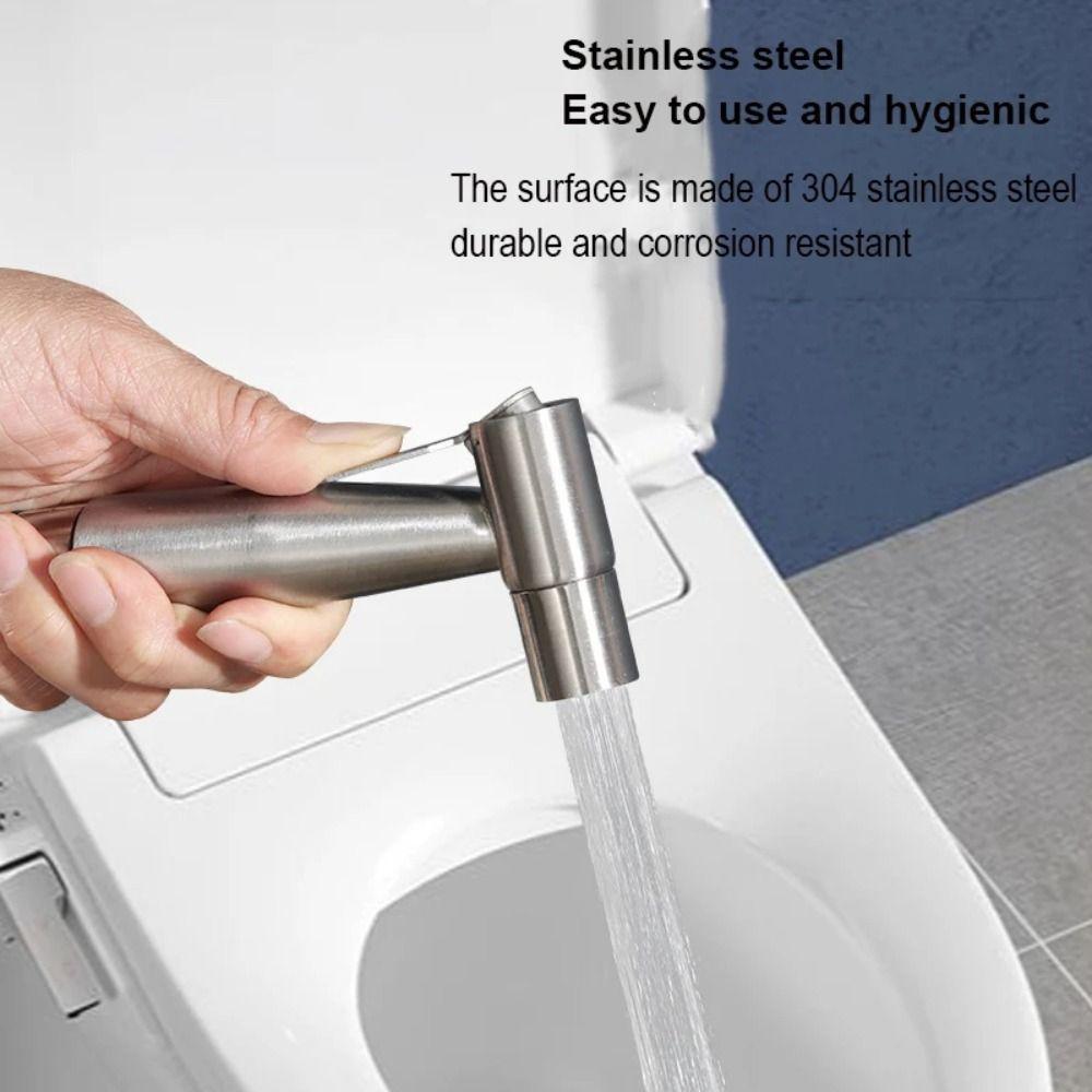 Silver High Pressure Spray Pressurized Hand Bidet Faucet New Toilet Spray