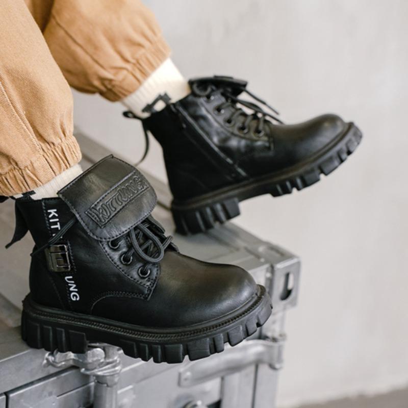 Осенне-зимние новые желтые ботинки для мальчиков. Модные универсальные детские короткие ботинки с мягкой подошвой. Теплые хлопковые ботинки.