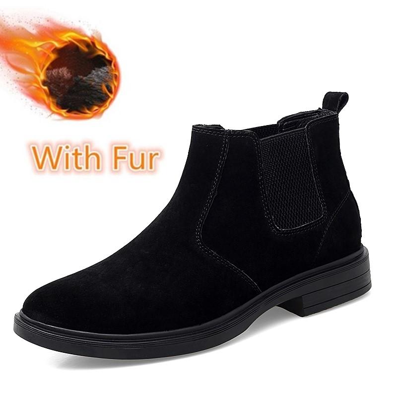 Новейшие мужские ботинки, классические модные ботинки Chelsea Frosted Suede, мужские повседневные ботинки, роскошные брендовые теплые зимние ботинки, осенне-зимние ботинки
