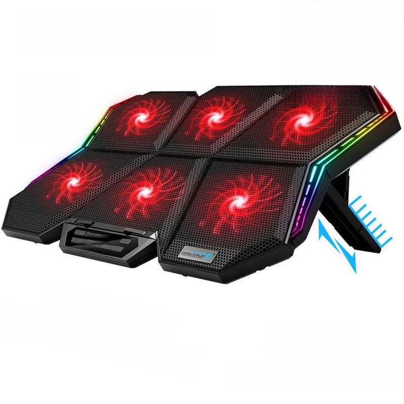 Улучшенный тонкий кулер для ноутбука с шестью вентиляторами и сенсорным управлением для игровых ноутбуков