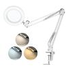 Magnifier Stand Loupe ABS Clip Type 8x Magnification Lens Diameter with LED Light Angle Adjustable Reading Newspaper Map Jewelry Handicraft Magnifying