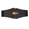 Fashion Gold Buckle Decoration Women Casual Black Faux Leather Belt For Dress And Coat Fashion Accessory