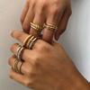 Minimalism Multi-Link Connected Ring, Chunky Gold Plated Ring, Ring Set, Eternity Women Fashion Zircon Gifts