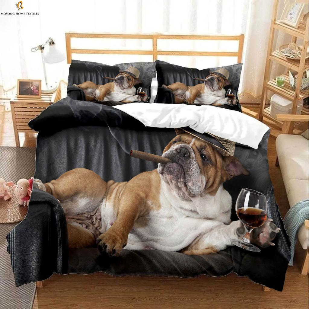 Милая собака животное 3D печатный пододеяльник комплект постельного белья пододеяльник наволочка мягкий и удобный пододеяльник 3 шт.