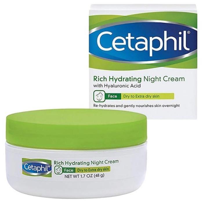 Crème hydratante - CETAPHIL - Crème de nuit riche - 48G - Acide hyaluronique - Non grasse