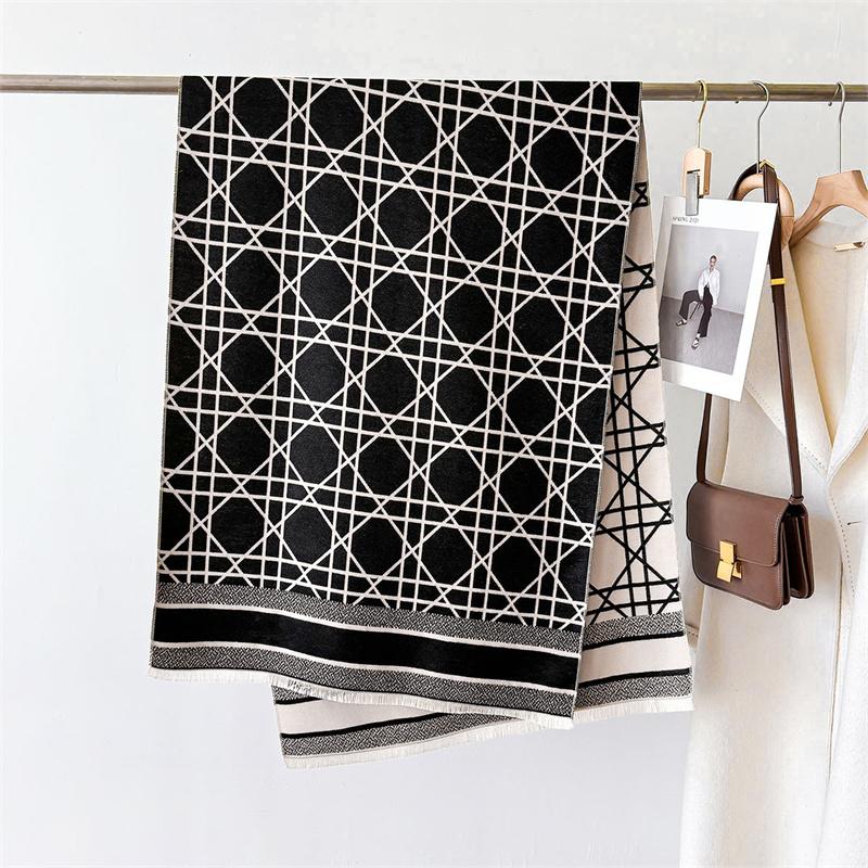 Кашемировый шарф для женщин, толстые зимние шапки, шаль, накидка, женское пончо из пашмины, люксовый бренд, Echarpe Femme, теплое одеяло Bufanda