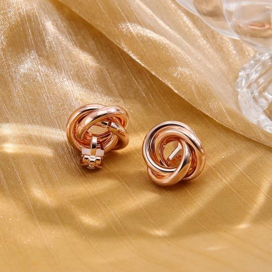 1 пара женских сережек-гвоздиков из полой металлической проволоки запутанной формы с гальваническим покрытием антиаллергенные легкие украшения для ушей ювелирные изделия для вечеринок, выпускного вечера и поездок на работу