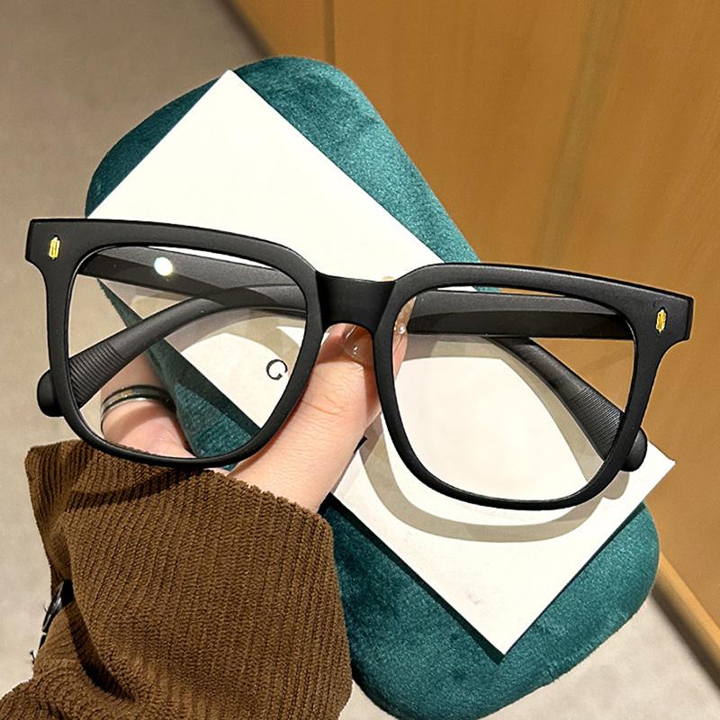 Новые прозрачные очки квадратной формы для студентов с близорукостью, мужские и женские, с плоским светом, для большого круглого лица, оправа очков с защитой от синего света