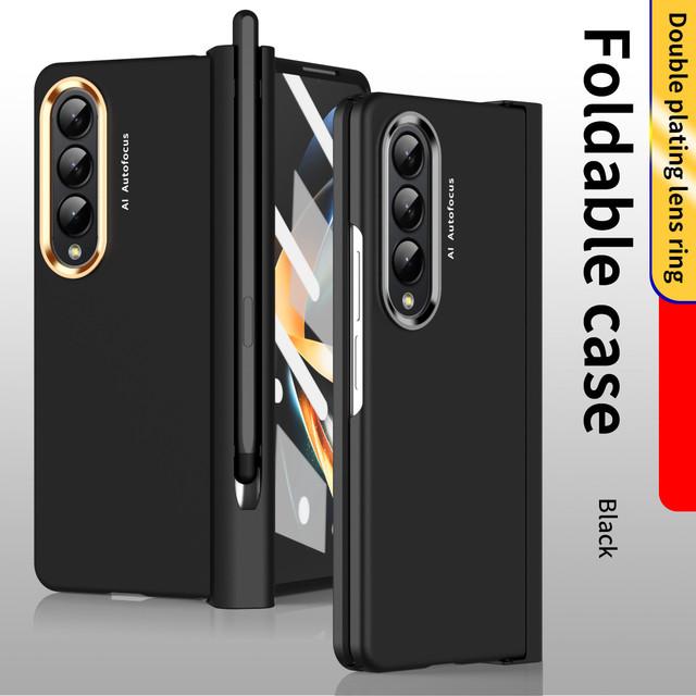 Матовый чехол с полной защитой для Samsung Galaxy Z Fold4 5g Fold 4, Защитная пленка из закаленного стекла для экрана S, чехлы-держатели для ручек