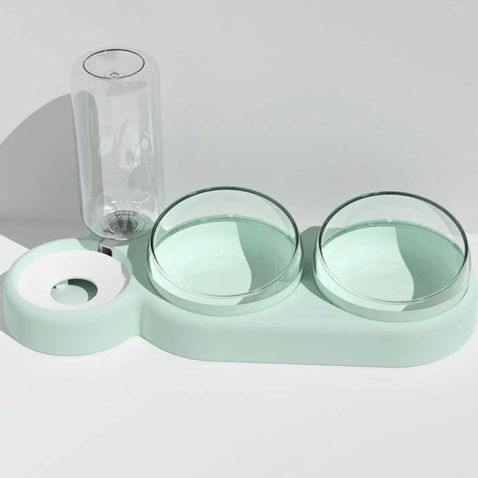 WTEMPO Поилка для домашних животных, автоматическая миска для кошек, диспенсер для воды, инструмент для хранения воды, миска для еды для собак, кошек, контейнер для еды с поилкой