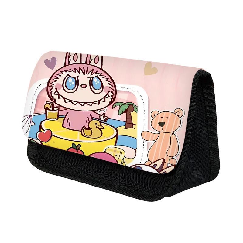 New Primary School Students Cartoon Double-layer Pencil Case Cute Children's Stationery Case Polyester Pencil Case