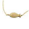 [Q6052] - Gold 'Fish' Handcrafted Bracelet - 15x7 Mm
