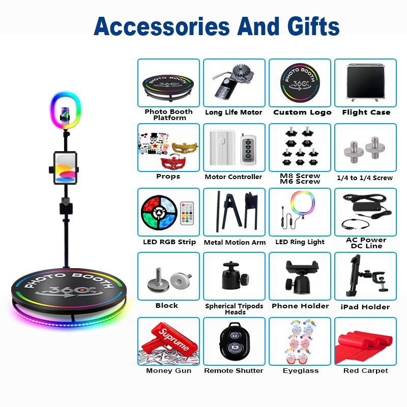 Быстрая доставка 360 Photo Booth Spin Machine 360-градусная камера фотобудка видео аксессуары вращающаяся 80 см цена для вечеринок