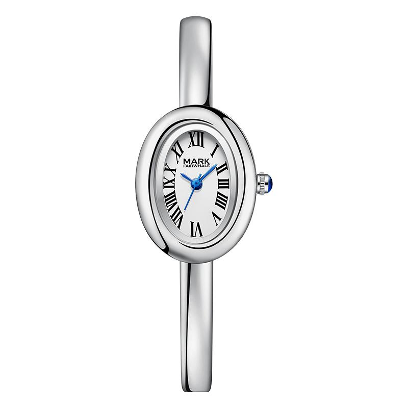 MARK FAIRWHALE Brand 3170 Fashion Ladies Wristwatches Roman Numerals Oval Dial Bracelet Watch Women Quartz Watches