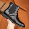 Мода Зимняя Мода Дизайнер Мужские Слипоны Заостренный Носок Деловой Повседневный Ботильон Мужской Высокие Кеды Новые Кожаные Ботинки Челси Zapatos Hombre