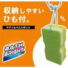 Ohe Bath Sponge, Approximately 16.2cm x 8.2cm x 5.5cm, Green, Bath Bright, for Cleansing and Stain Removal, Antibacterial, Made in Japan