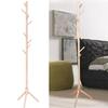 Wood Coat Rack Freestanding Coat Tree with 8 Hooks 3 Height Options for Kids Adult Coat Stand for Bedroom Office Entrance