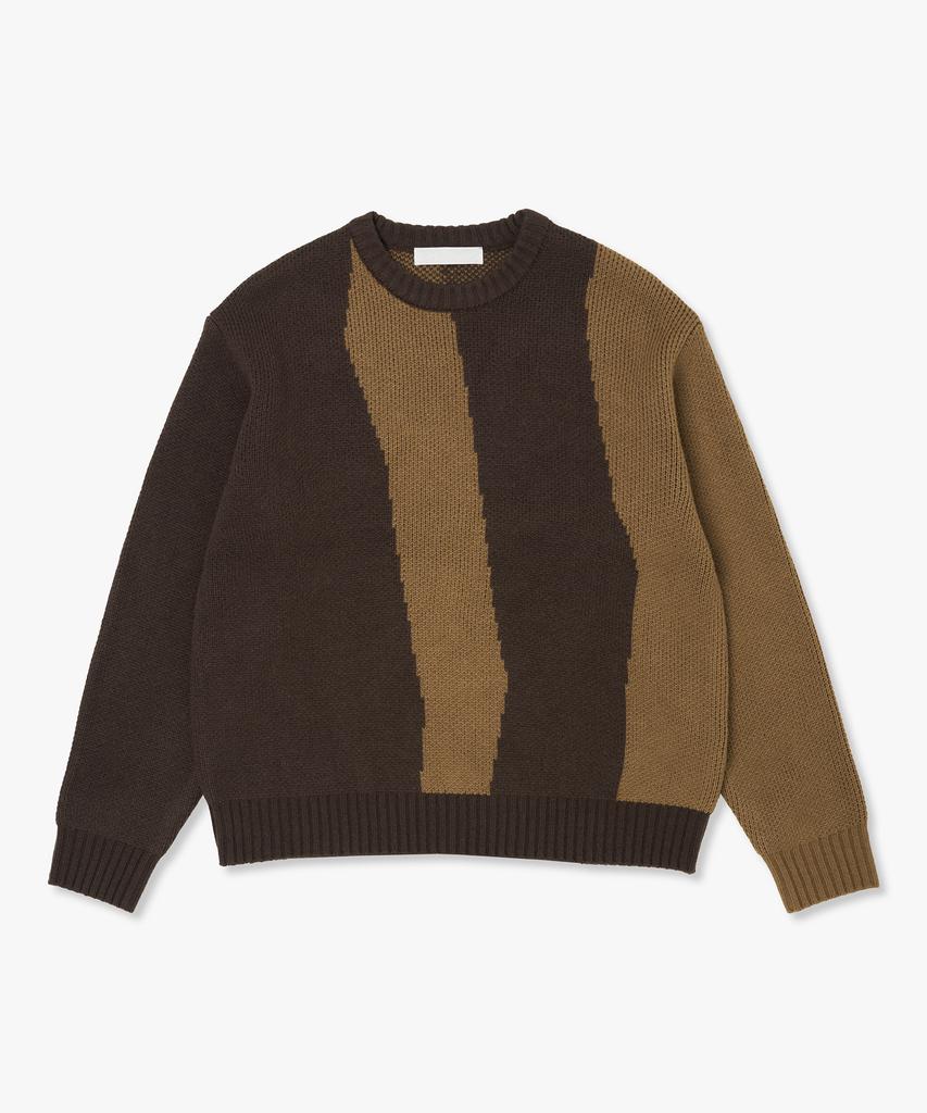 PLAC Wave Stripe Round Neck Knit_2 Colors