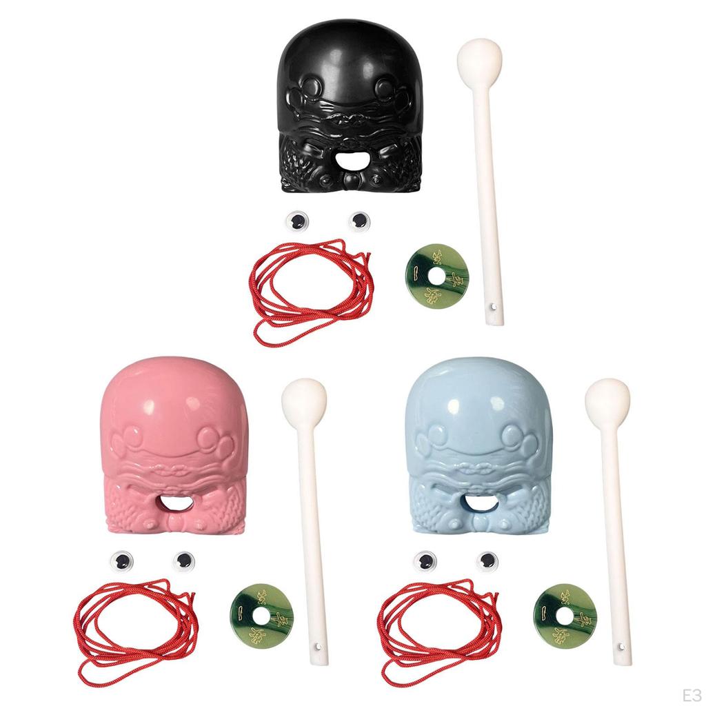 Fish Temple Block Guiros Percussion Instruments Figurine Small Frog Musical Instrument for Adults