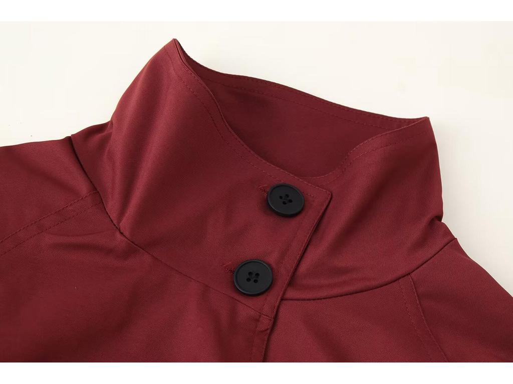 Европейское и американское женское двубортное повседневное тренч-пальто с поясом, короткая куртка