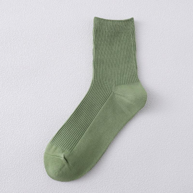 Autumn and Winter Women Pure Color Socks Casual Cotton Breathable Fashion Sports Sock