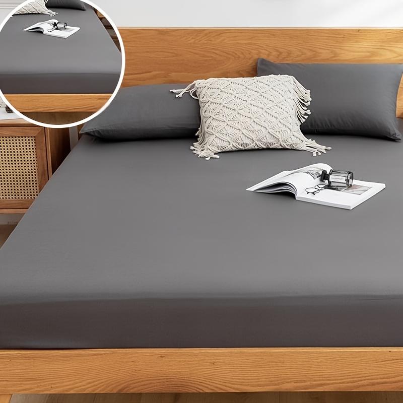 1 мягкая и удобная однотонная простыня, глубокие карманы для надежной посадки и простоты ухода, полиэстеровая ткань, пригодная для машинной стирки, для идеального комфорта в любое время года